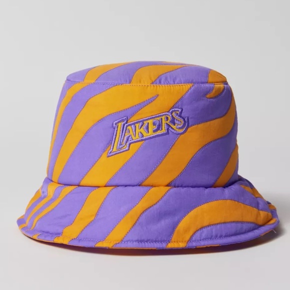NWOT Mitchell & Ness X Melody Ehsani LA Lakers Quilted Bucket Hat One Size